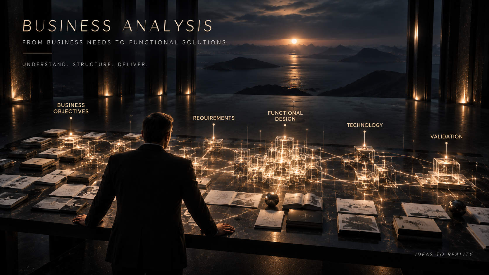 Business analysis from business objectives to validation